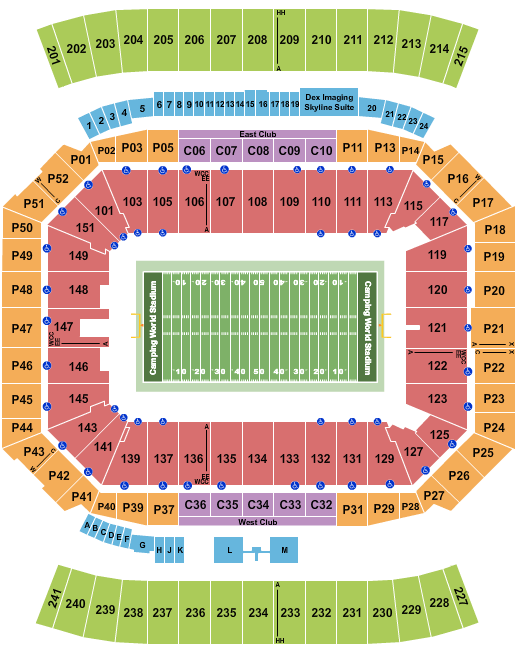 Camping World Stadium Pro Bowl Seating Chart